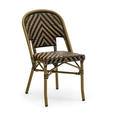 Sedie da bistrot francesi commerciali in rattan di alluminio